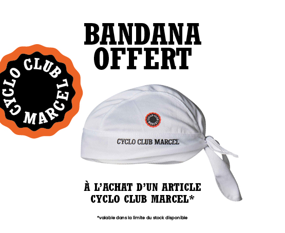 Bandana gratuit à l'achat de tout article du Cyclo Club Marcel !