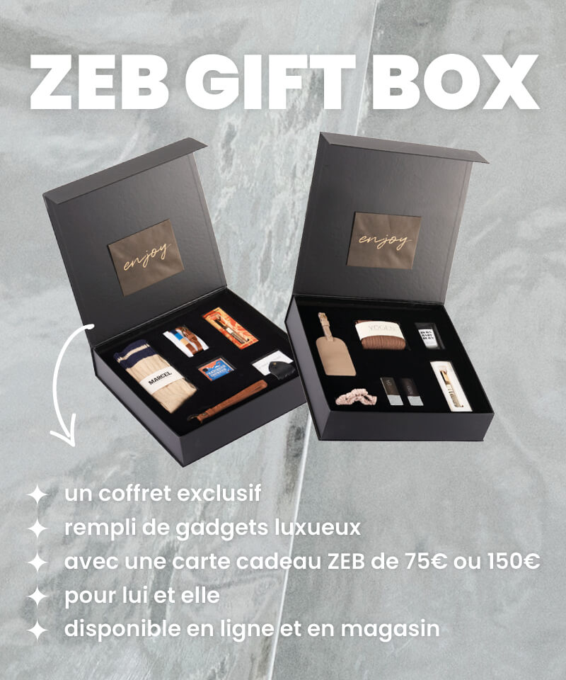 Le cadeau idéal : le coffret cadeau ZEB, un bon d'achat et plein de bonnes choses en un seul et même cadeau.